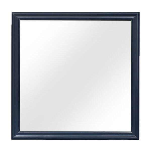 Convenience Concepts Charlie Sleek Wood Mirror, Blue HI2978274